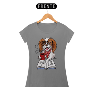 Nome do produto Baby Look Cachorro, Café e Talvez 1 Livro - Books and Dogs