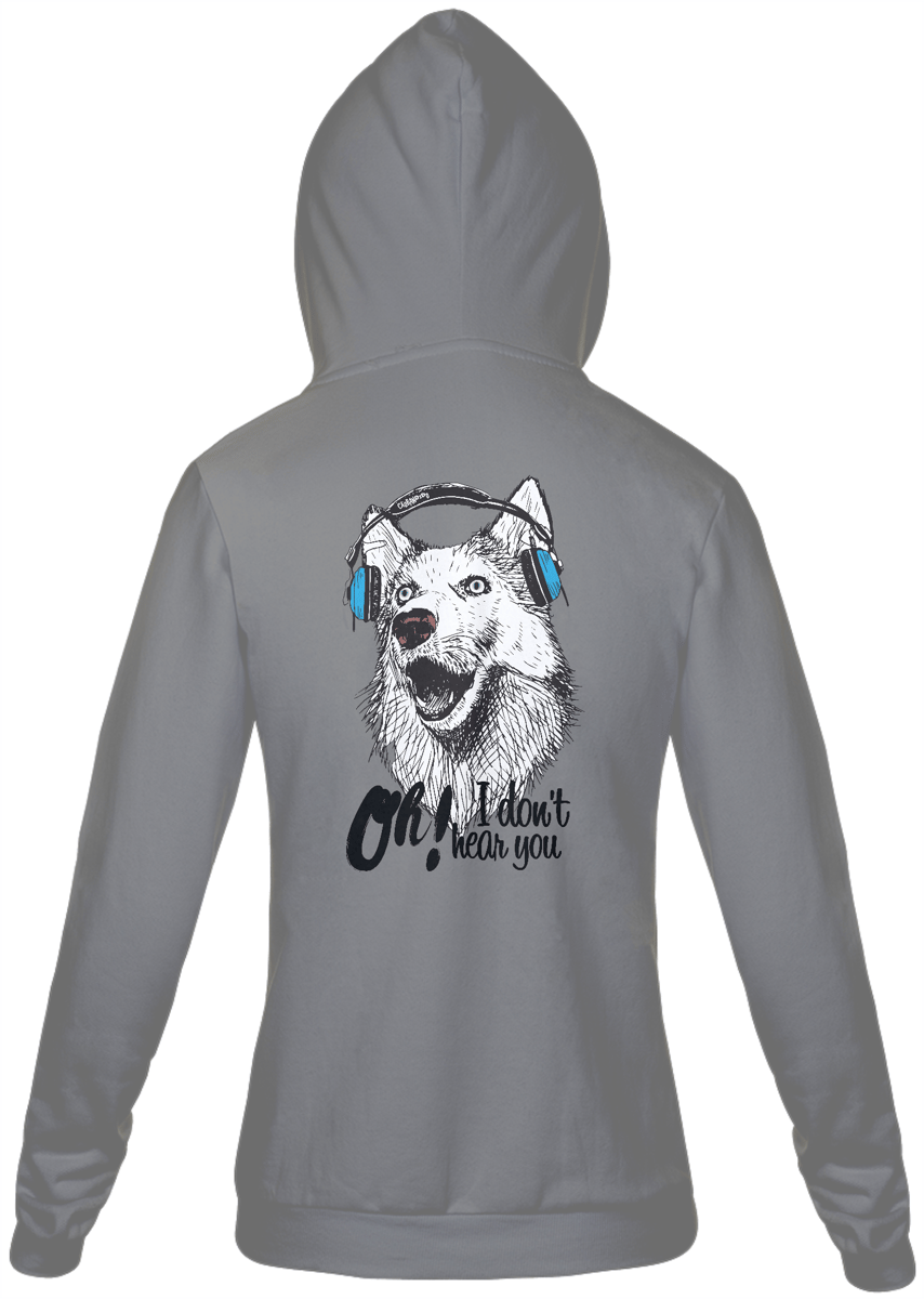 Nome do produto: Moletom com Zíper e Capuz - Cachorro Oh! I Don\'t Hear You