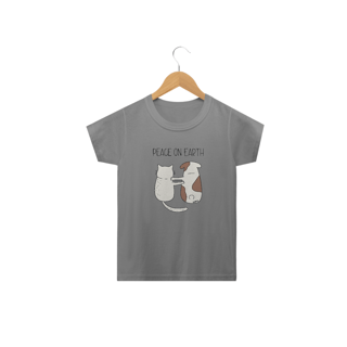 Nome do produto Camiseta Infantil Cachorro e Gato - Peace on Earth