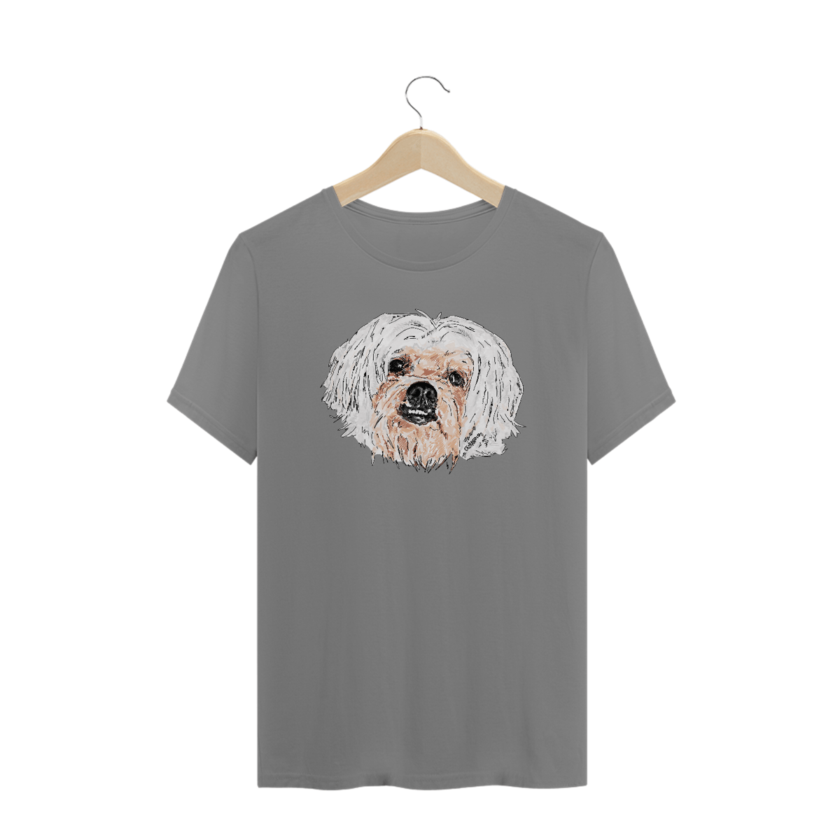 Nome do produto: Camiseta Plus Size Lhasa Apso Pintura Digital