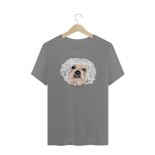 Camiseta Plus Size Lhasa Apso Pintura Digital