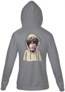 Nome do produto Moletom com Zíper e Capuz - Macaco - Modelo 1