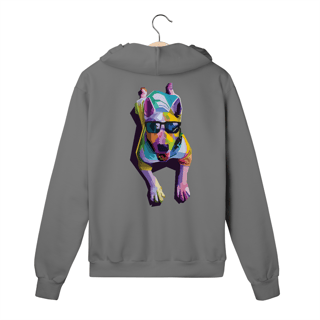 Nome do produto Moletom com Zíper e Capuz - Cachorro Deitado Pop Art