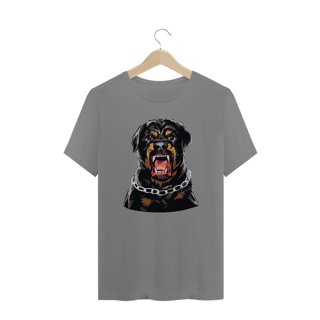 Camiseta Plus Size Rottweiler com Cara de Bravo