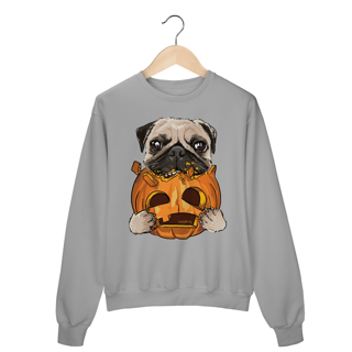 Nome do produto Moletom Blusão Pug Comendo uma Abóbora