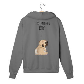 Nome do produto Moletom com Zíper e Capuz - Pug Just Another Day