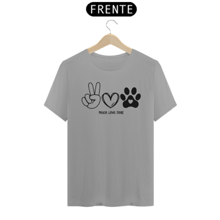 Nome do produto Camiseta Peace, love, dogs