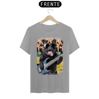 Nome do produto Camiseta Bulldog Francês Tocando Guitarra
