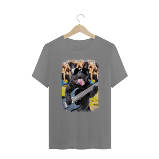 Nome do produto Camiseta Plus Size Bulldog Francês Tocando Guitarra