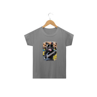 Nome do produto Camiseta Infantil Bulldog Francês Tocando Guitarra