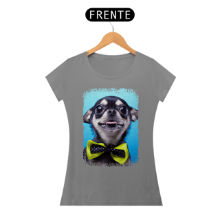 Nome do produto Baby Look Chihuahua Preto de Gravatinha