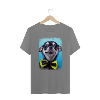 Nome do produto Camiseta Plus Size Chihuahua Preto de Gravatinha