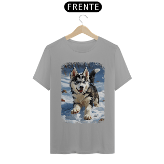 Nome do produto Camiseta Husky Siberiano Correndo na Neve