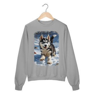 Nome do produto Moletom Blusão Husky Siberiano Correndo na Neve