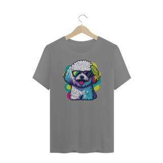 Nome do produto Camiseta Plus Size Bichon Frisé de Óculos de Sol