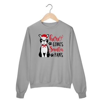 Nome do produto Moletom Blusão Natal - Here Comes Santa Paws