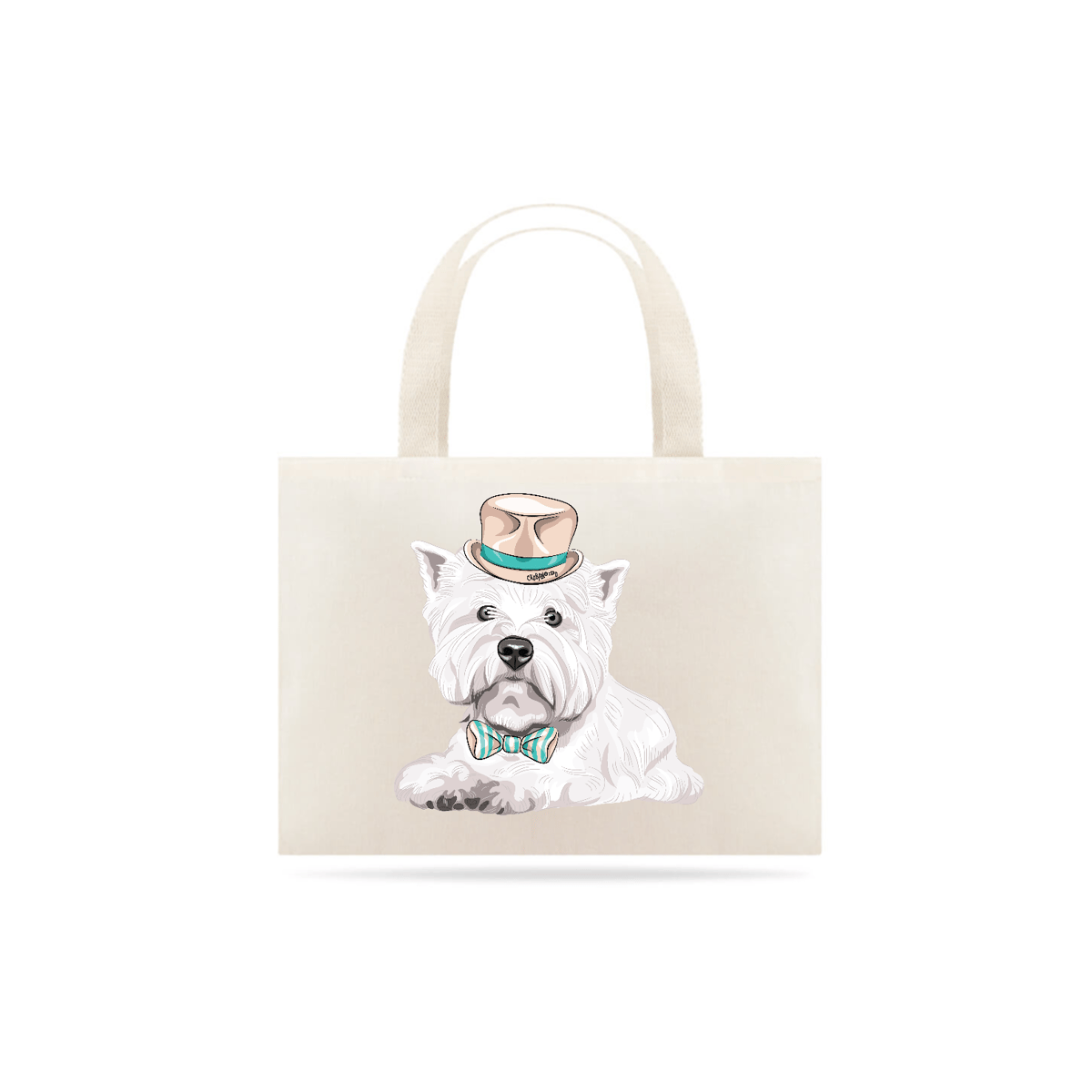 Nome do produto: Ecobag West Terrier de Gravata e Chapéu