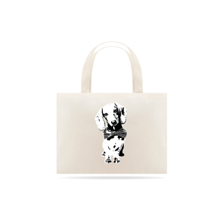 Ecobag Dachshund de Gravatinha em Preto e Branco