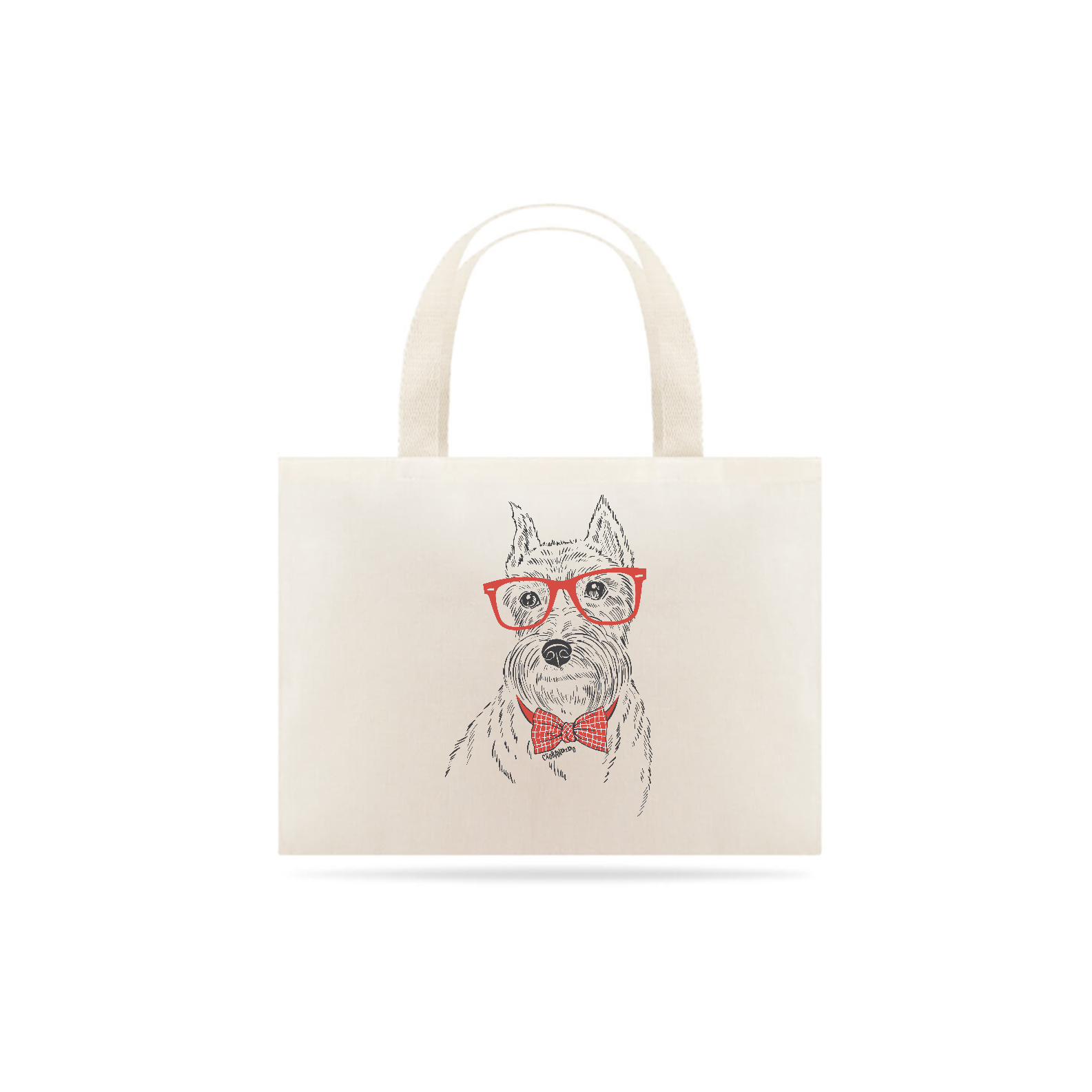 Ecobag Schnauzer de Óculos e Gravatinha