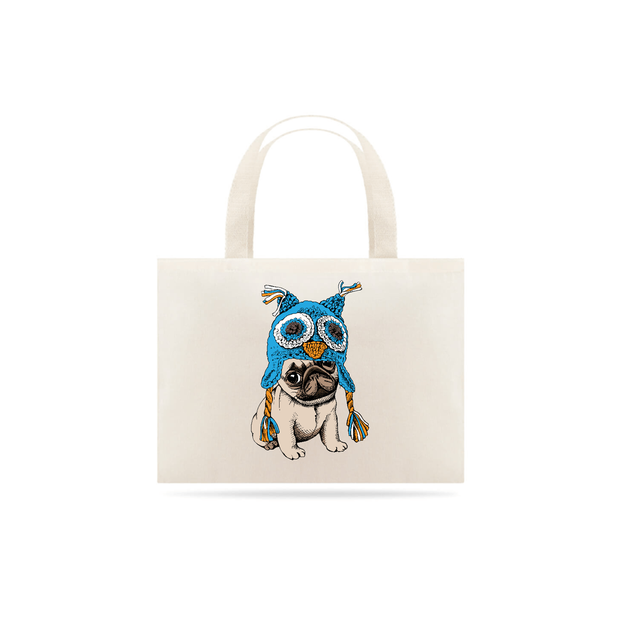 Nome do produto: Ecobag Cachorro Pug Coruja