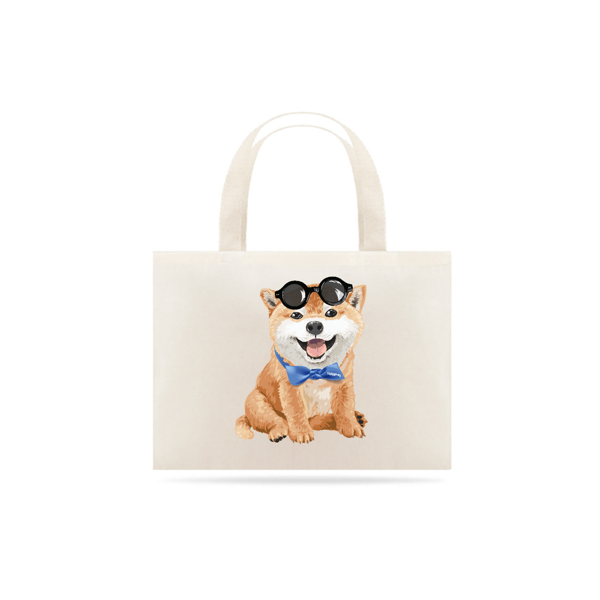 Nome do produto: Ecobag Akita Filhote de Óculos e Gravatinha