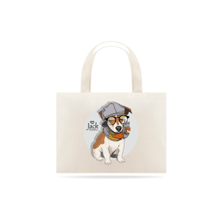 Ecobag Jack Russell de Óculos e Cachecol