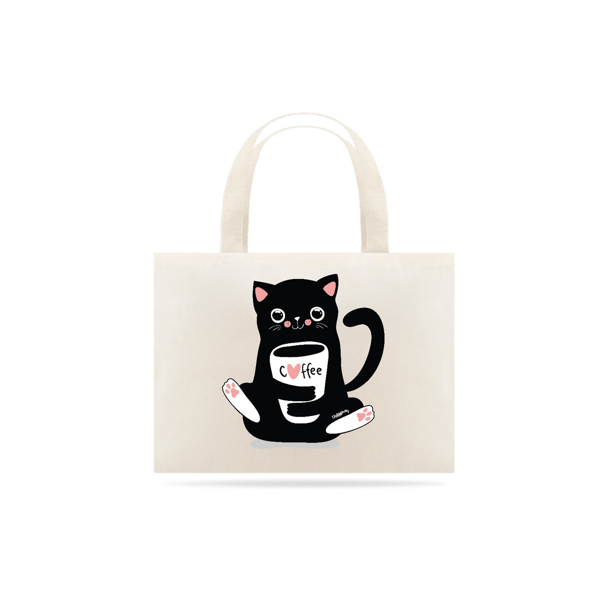 Nome do produto: Ecobag Gato Preto Café