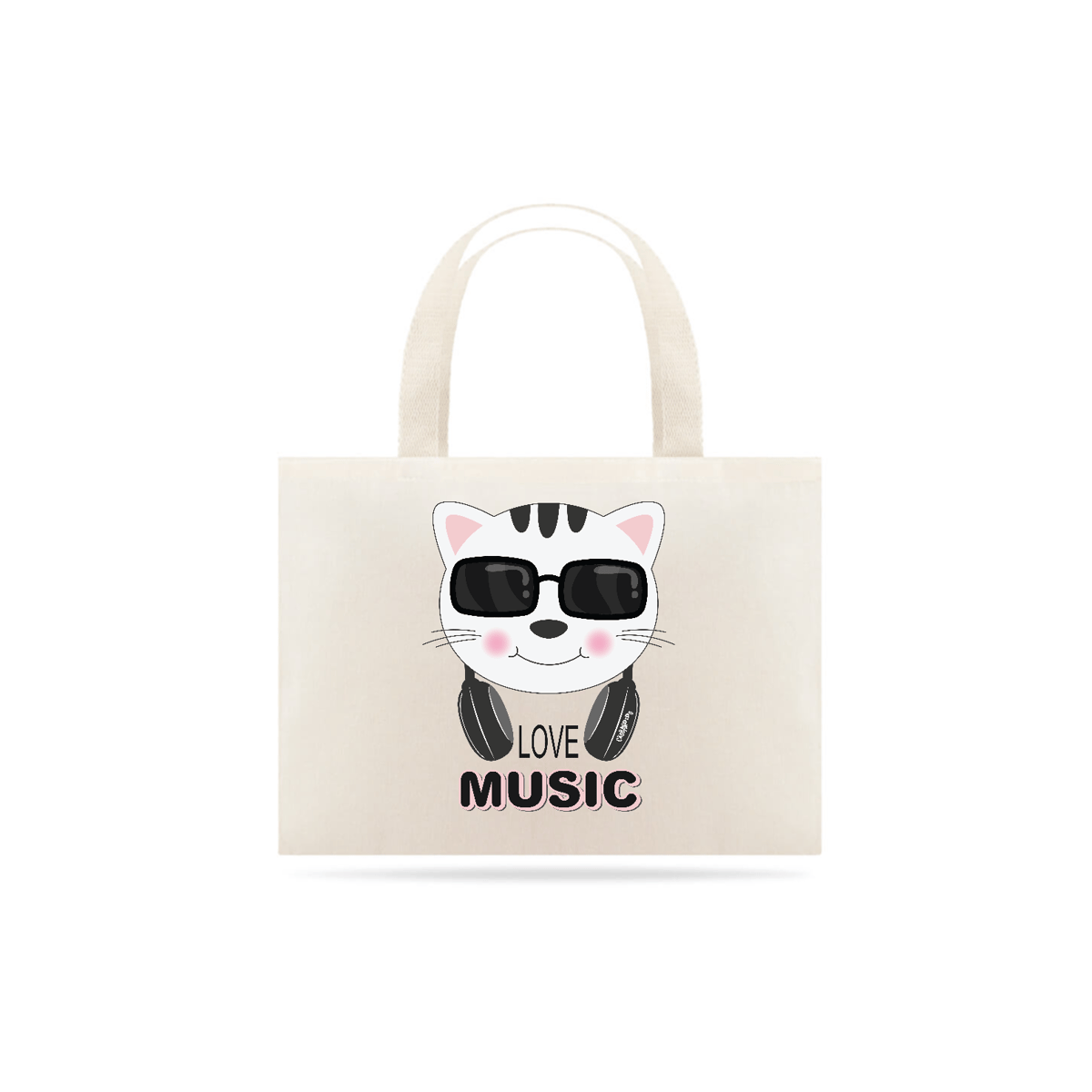 Nome do produto: Ecobag Gato Love Music