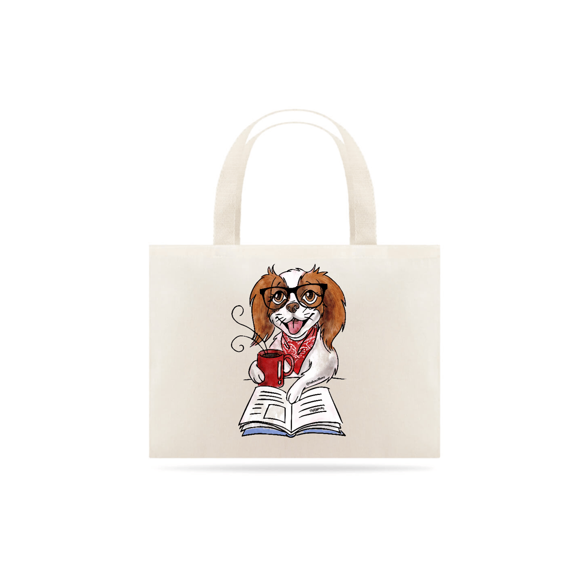 Nome do produto: Ecobag Cachorro, Café e Talvez 1 Livro - Books and Dogs