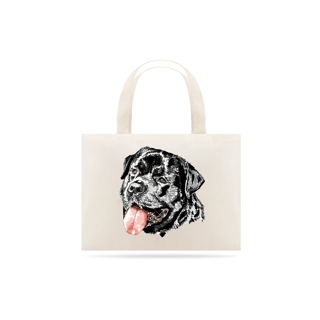 Ecobag Rottweiler Cara Preta Pintura Digital