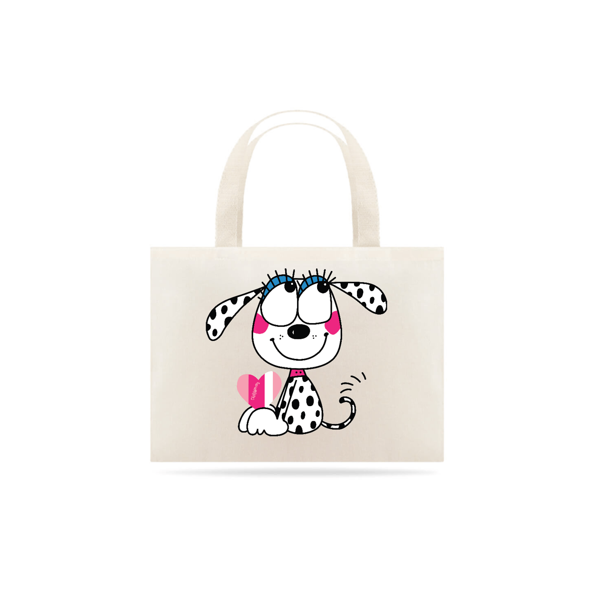 Nome do produto: Ecobag Dálmata Filhote Segurando um Coração