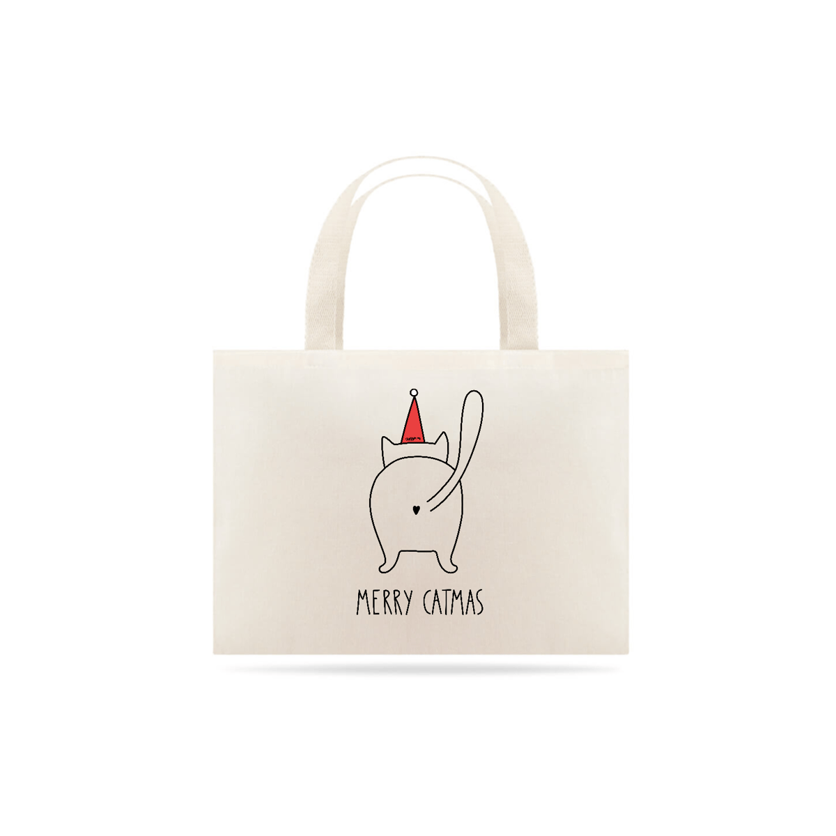 Nome do produto: Ecobag Gato Natal - Merry Catmas