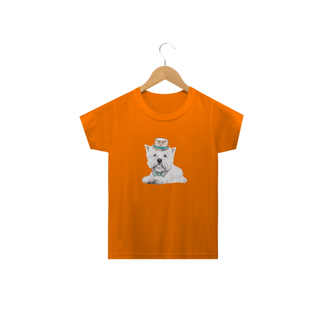 Nome do produto Camiseta Infantil West Terrier de Gravata e Chapéu