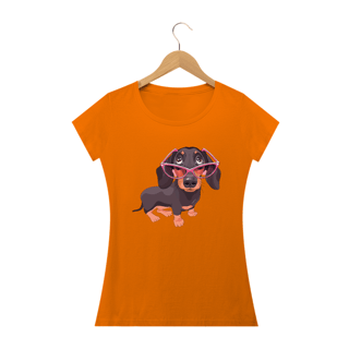Nome do produto Baby Look Dachshund de Óculos
