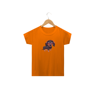 Nome do produto Camiseta Infantil Dachshund de Óculos