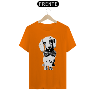 Nome do produto Camiseta Dachshund de Gravatinha em Preto e Branco