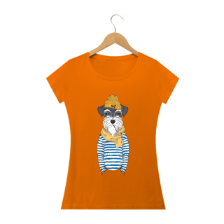 Nome do produto Baby Look Schnauzer Cachorro Marinheiro