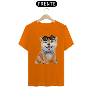 Nome do produto Camiseta Akita Filhote de Óculos e Gravatinha