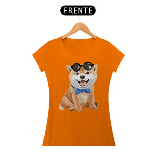 Nome do produto Baby Look Akita Filhote de Óculos e Gravatinha