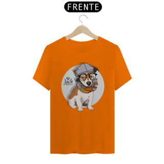 Nome do produto Camiseta Jack Russell de Óculos e Cachecol