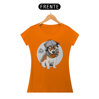 Nome do produto Baby Look Jack Russell de Óculos e Cachecol