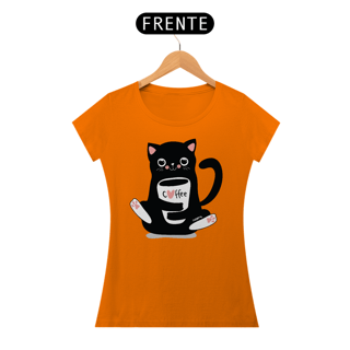 Nome do produto Baby Look Gato Preto Café