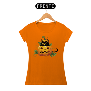 Nome do produto Baby Look Gato Preto Halloween