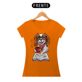 Nome do produto Baby Look Cachorro, Café e Talvez 1 Livro - Books and Dogs