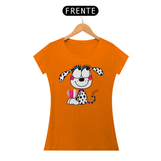 Nome do produto Baby Look Dálmata Filhote Segurando um Coração