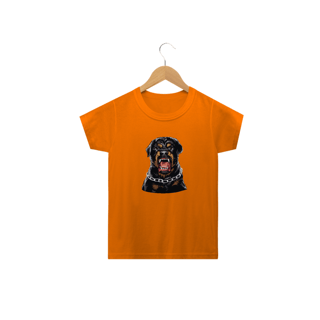Nome do produto Camiseta Infantil Rottweiler com Cara de Bravo