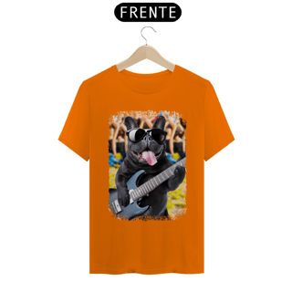 Nome do produto Camiseta Bulldog Francês Tocando Guitarra