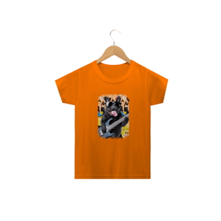 Nome do produto Camiseta Infantil Bulldog Francês Tocando Guitarra