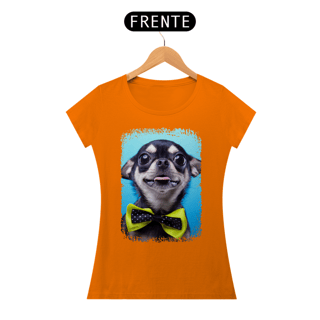 Nome do produto Baby Look Chihuahua Preto de Gravatinha