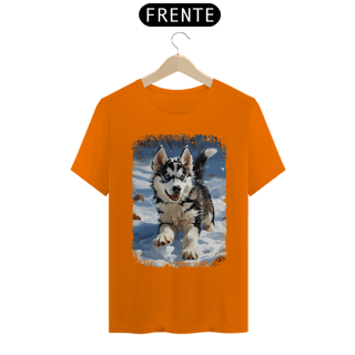 Nome do produto Camiseta Husky Siberiano Correndo na Neve